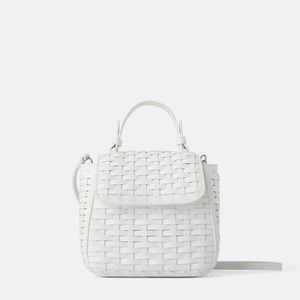 White Woven Mini City Bag